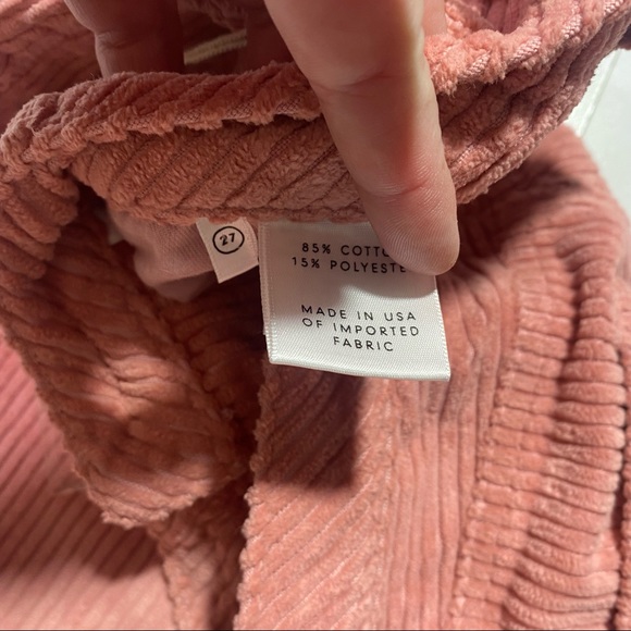 GRLFRND Helena Cotton Straight Leg Corduroy Pink Pants In Last Rose NWT Size 27 - Picture 12 of 15